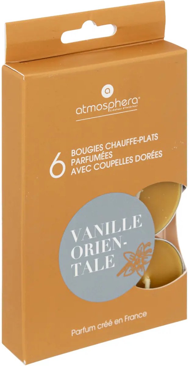 Atmosphera geurtheelichtjes oriëntaalse vanille – doosje met 6 waxinelichtjes