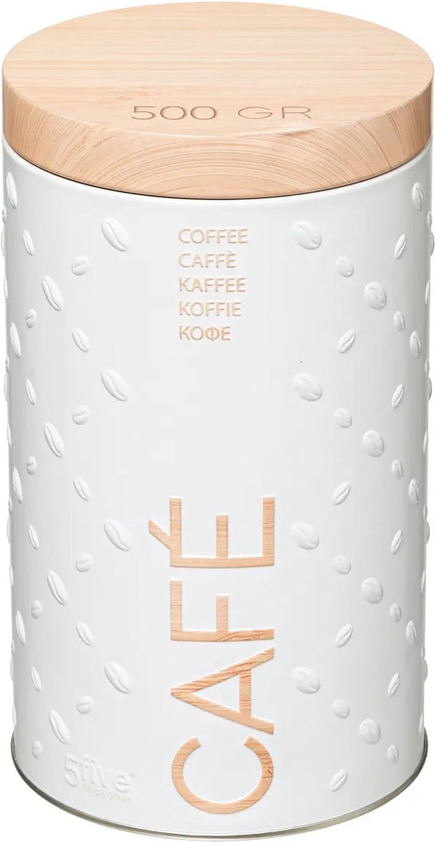 5Five koffie voorraadbus van metaal – bewaarblik met deksel, 500 gram
