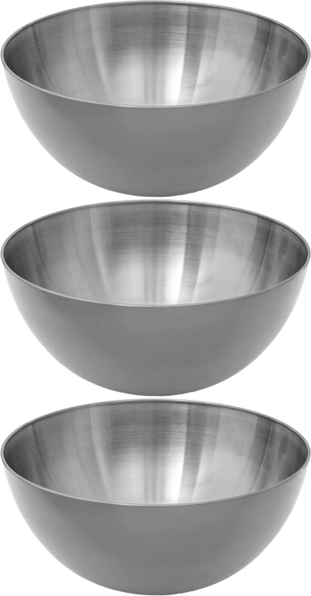 Secret de Gourmet - Salad bowl / serving bowls - set of 3 - stainless steel - D24 cm