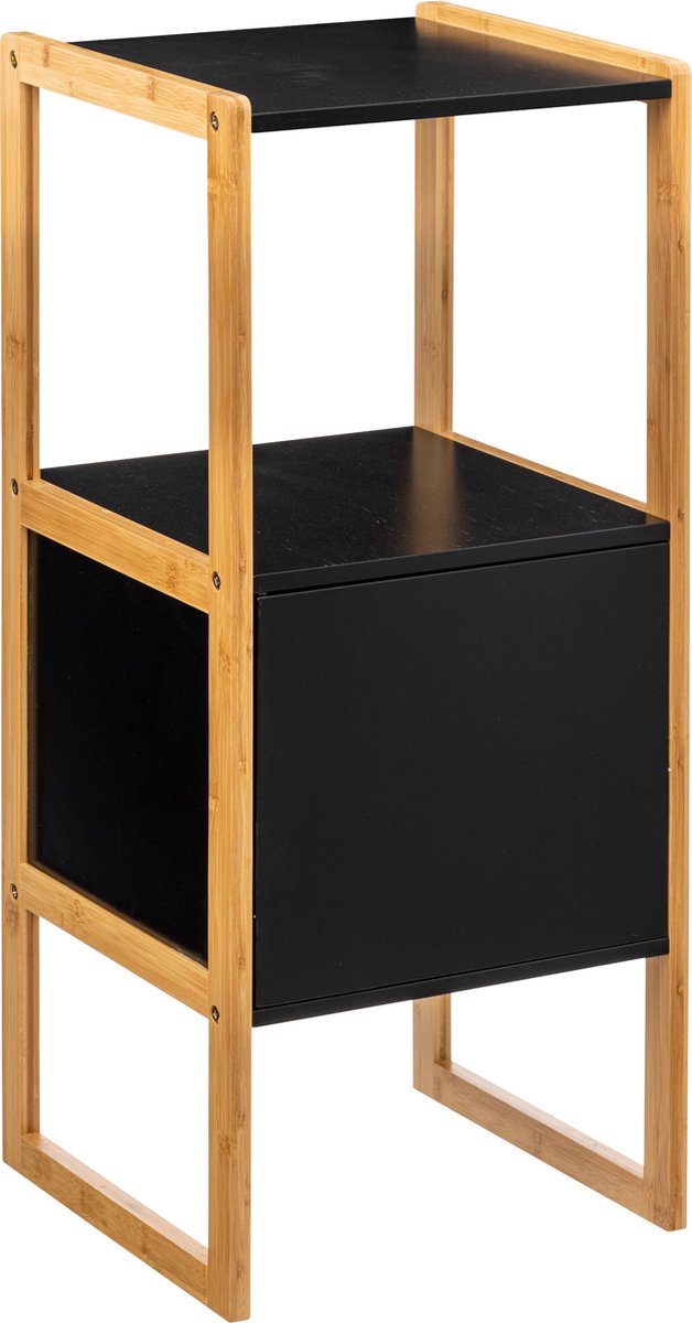 Badkamerkast Natureo van 5Five – bamboe, zwart/bruin, 80 cm hoog