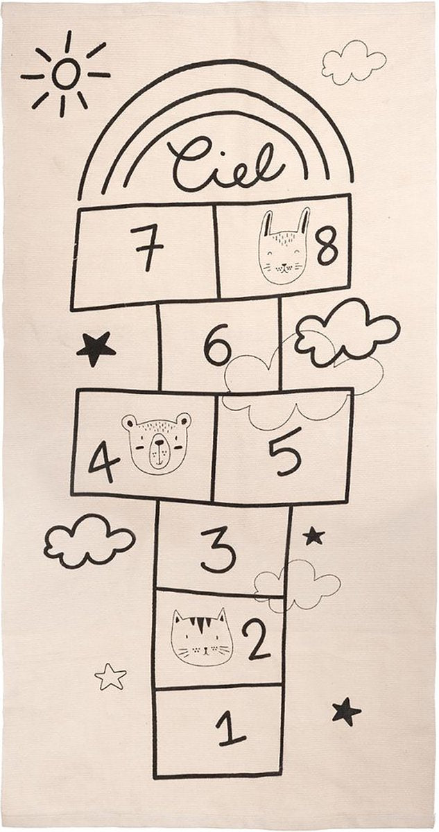 Kindervloerkleed Völkerball met hinkelspel – speelkleed 80 x 150 cm