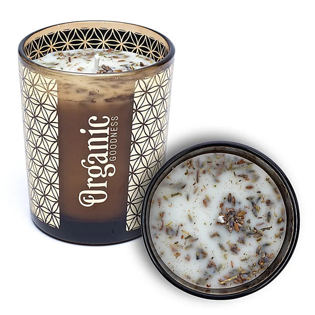 Organic Goodness geurkaars salie en lavendel – sojawas met smudgekruiden