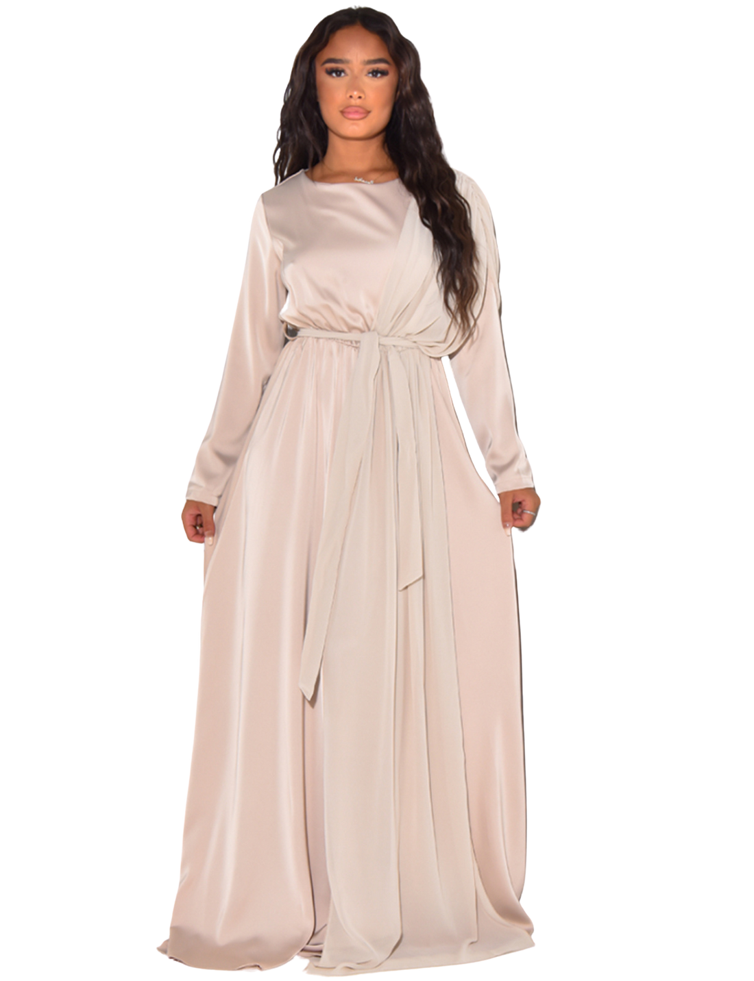 Emilia Dress – damesjurk in zwart, beige of turquoise, maat S tot L – foto 22