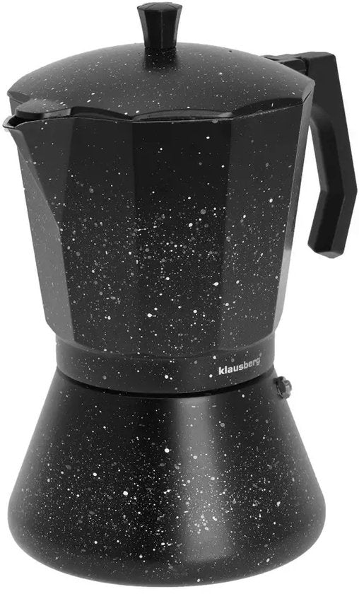 Klausberg KB7161 Machine à expresso - Design Marbre Noir (12 Tasses) - Compatible toutes sources de chaleur