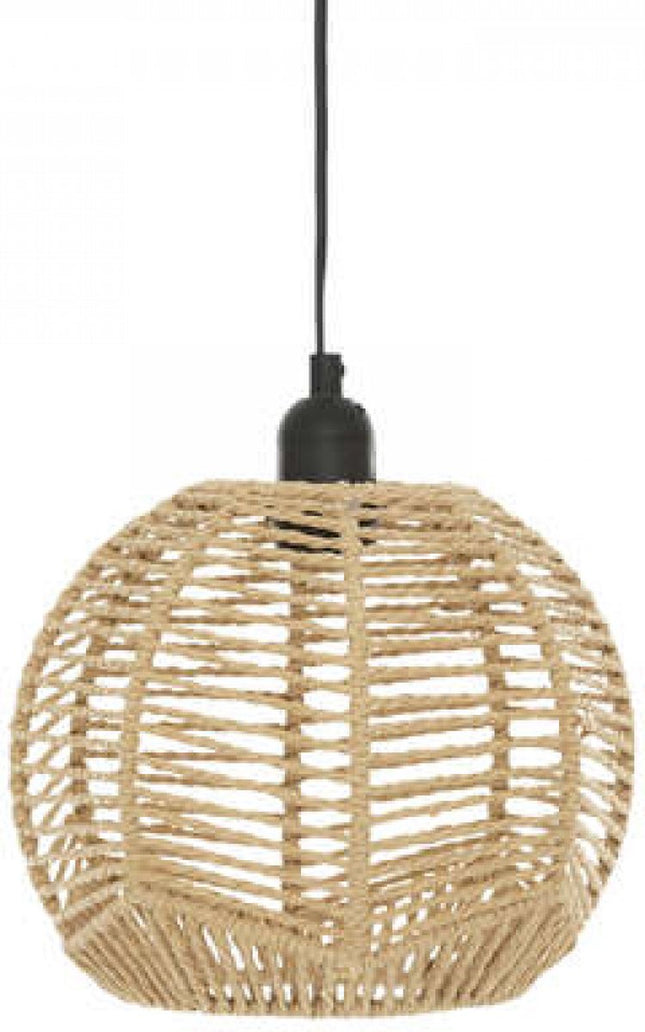 Atmosphera hanglamp Caren – beige, staal en papier, Ø 24 cm