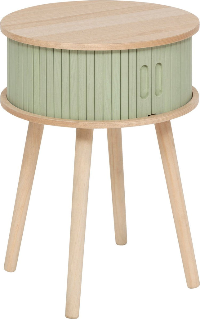 Atmosphera Nysos rond nachtkastje met 2 deuren – patinagroen, Ø 40 x 54 cm