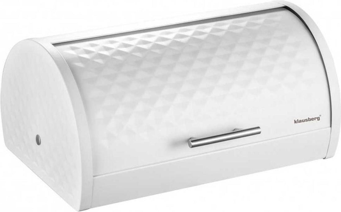 Stalen broodtrommel - wit - diamond
