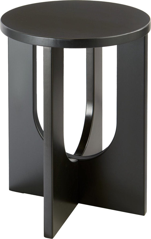 Atmosphera bijzettafel Bloom zwart – rond, MDF, Ø 40 x 50,5 cm