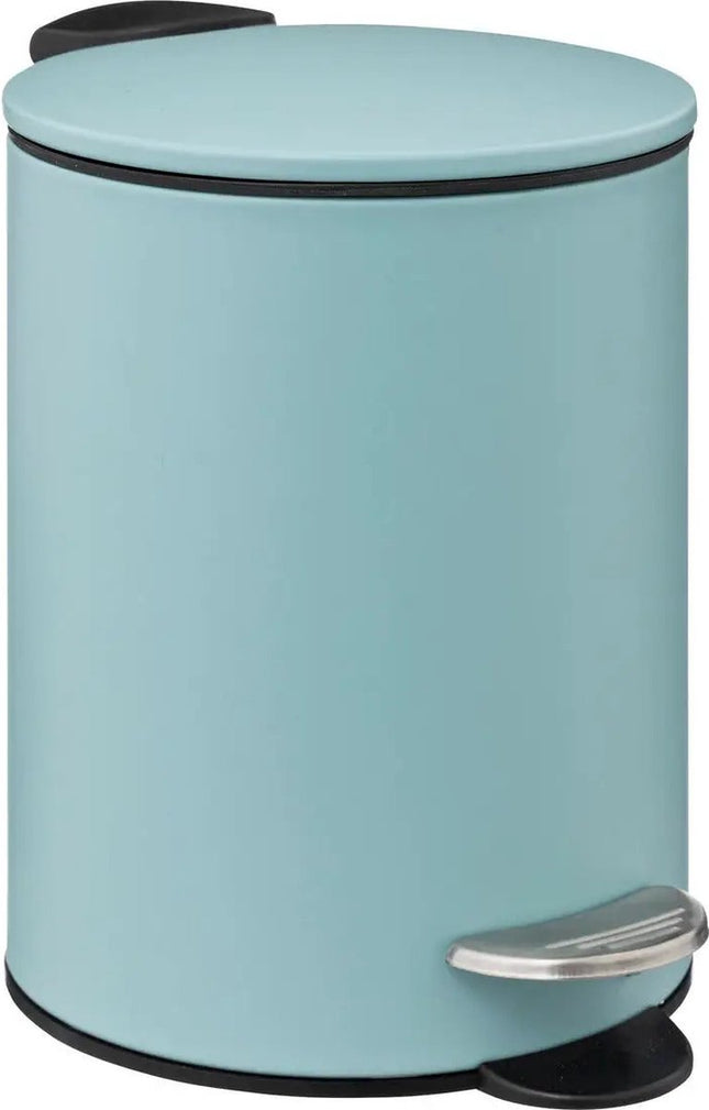 Poubelle à pédale 5Five - métal - bleu glacier - 3L - 16 x 25 cm - Salle de bain - Salle de bain / toilettes