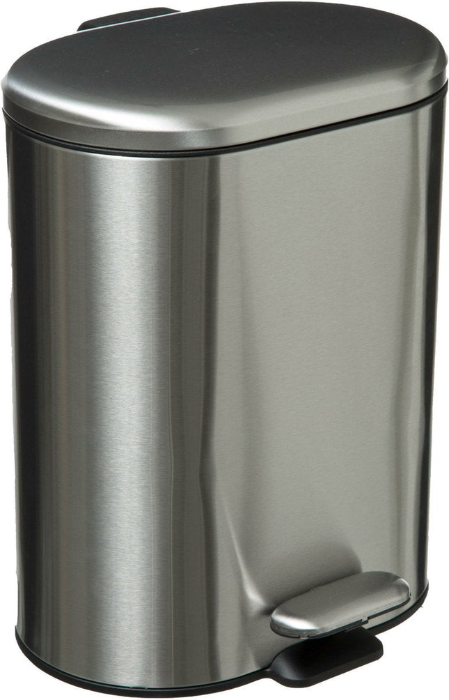 5Five pedaalemmer 6 liter – zilver RVS, met uitneembare binnenbak