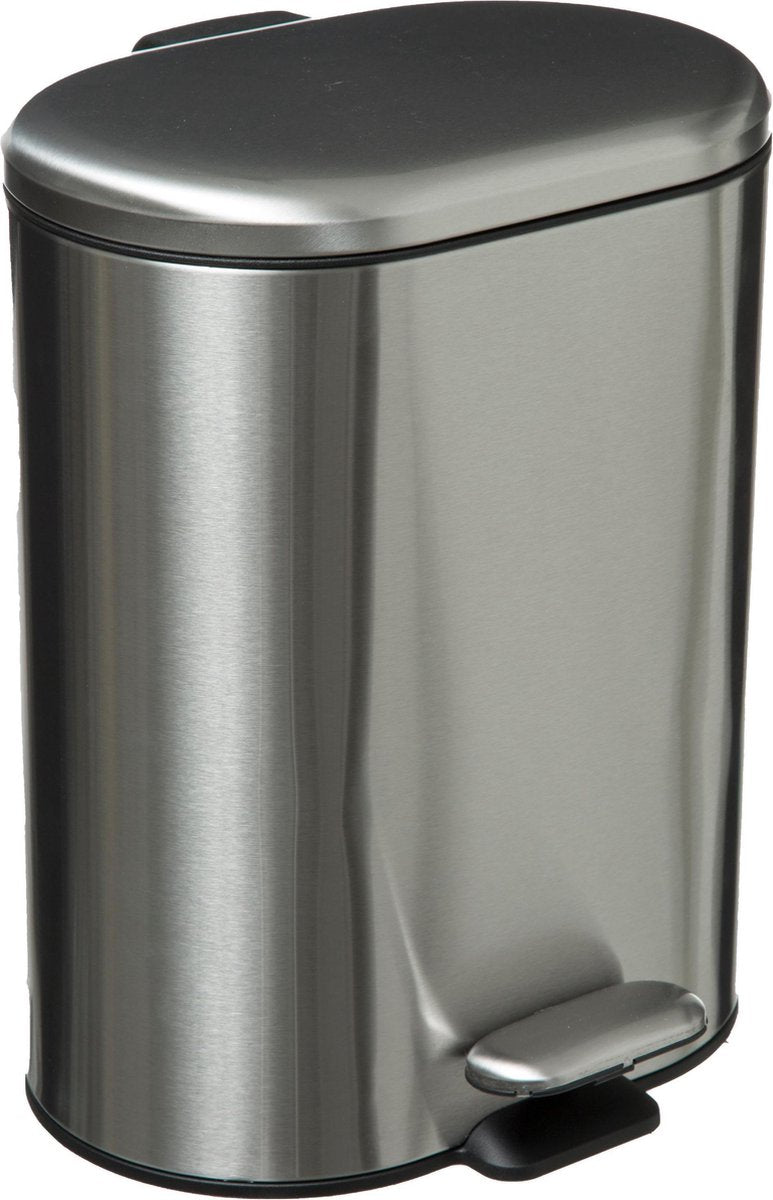 5Five afvalemmer Soft Case 6 l inox – pedaalemmer met gedempte sluiting