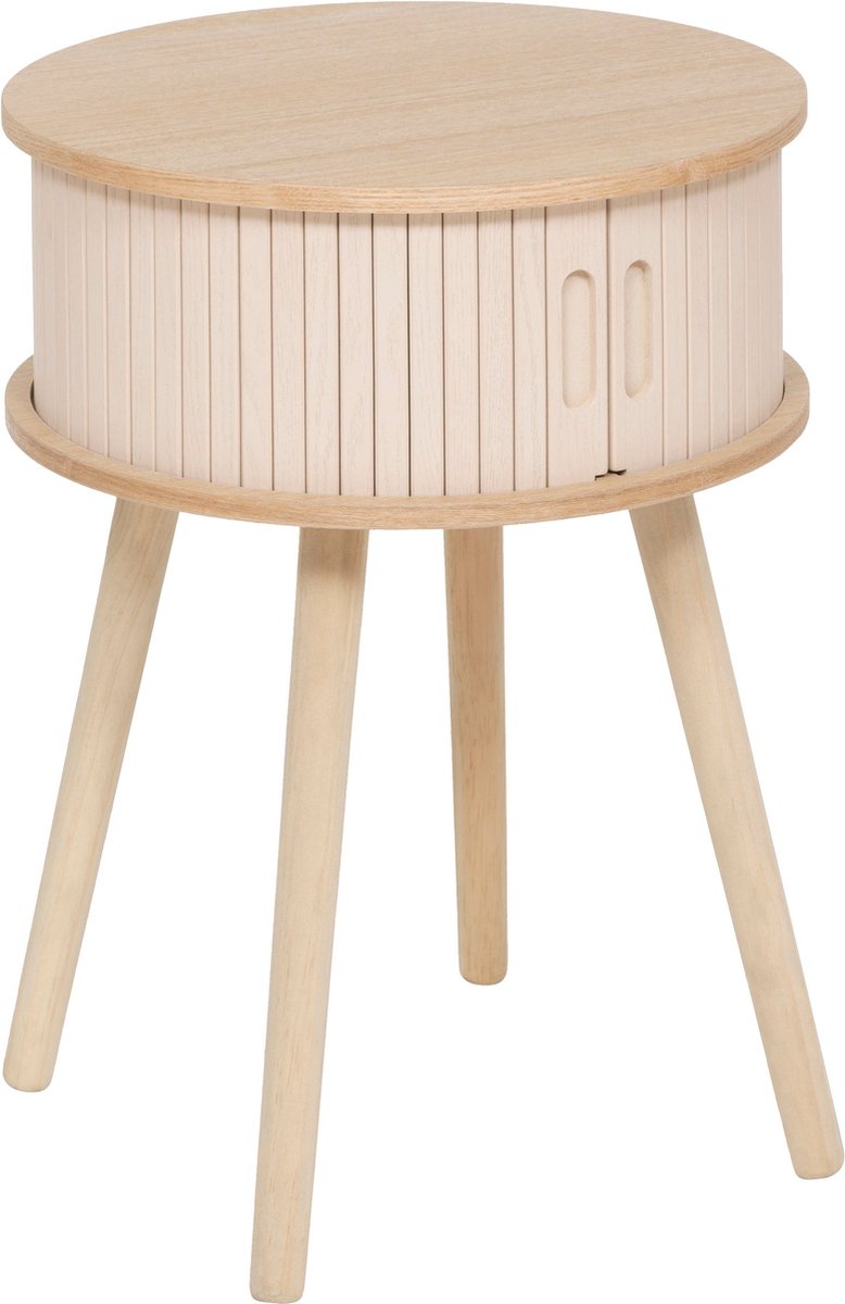 Atmosphera Nysos Nachtkastje met 2 deuren - Ø40xH54 cm - Beige