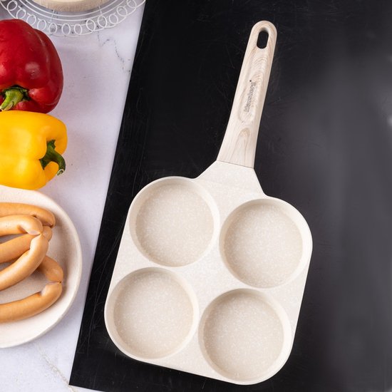 Klausberg 7823 pan voor eieren en pannenkoeken – 4 vakken, crème – foto 2