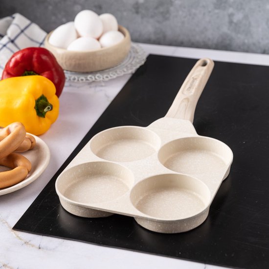 Klausberg 7823 pan voor eieren en pannenkoeken – 4 vakken, crème – foto 4