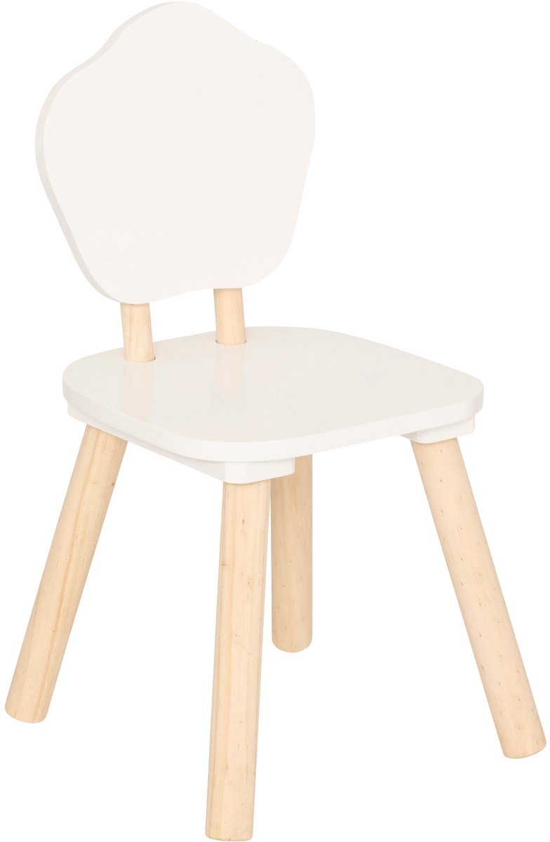 Atmosphera Kids kinderstoeltje Bloem – wit, grenen/MDF, 23 x 23 x 47 cm