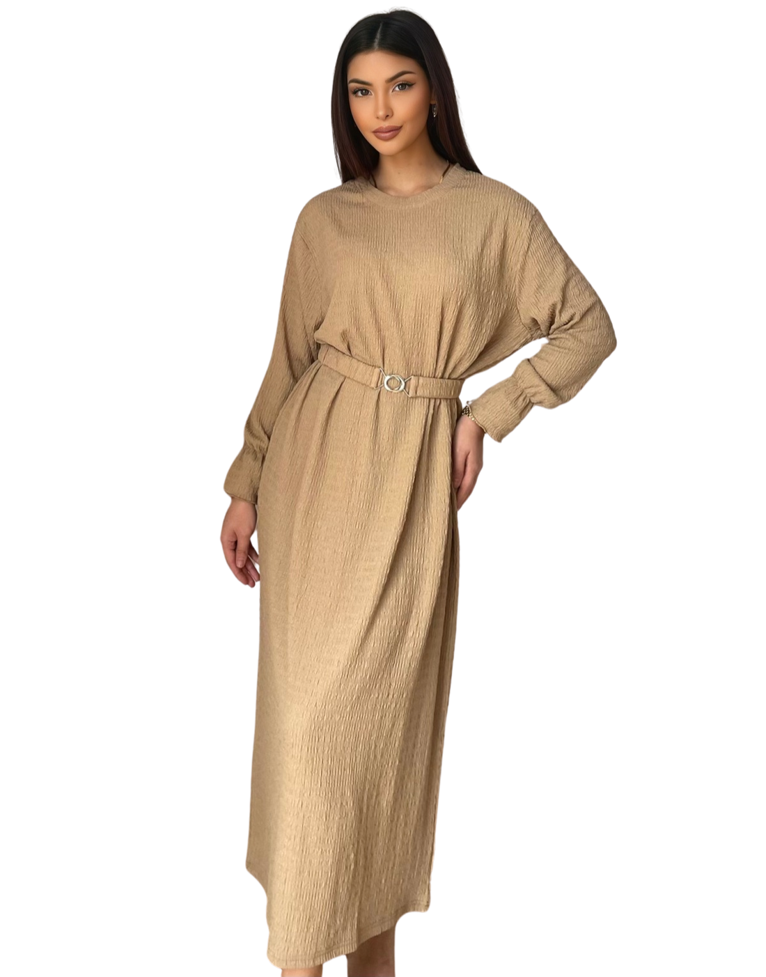 Alina dress – damesjurk in zwart, beige, gebroken wit of lime – foto 7