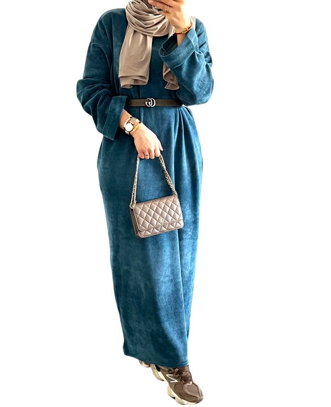 Maya Dress – oversized geribbelde jurk met zakken, tot maat XL