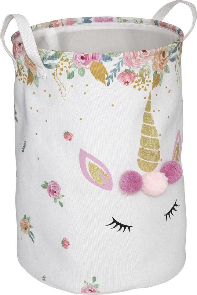Atmosphera speelgoedmand eenhoorn – opbergmand en wasmand unicorn, Ø 35 x 50 cm
