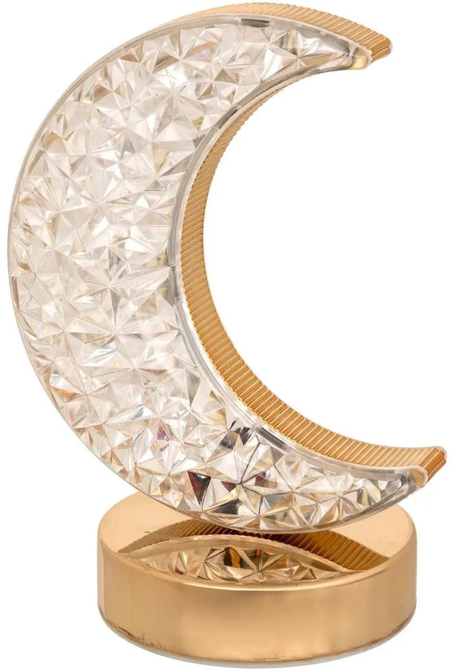 Maanlamp goudkleurig – draagbare nomadenlamp op batterijen, 19,3 cm hoog