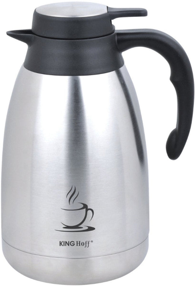 Kinghoff RVS thermoskan 2 liter – dubbelwandige koffiekan, KH-1994