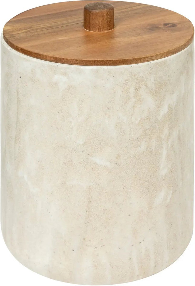 5Five Como prullenbak 5 liter met deksel – beige met marmereffect