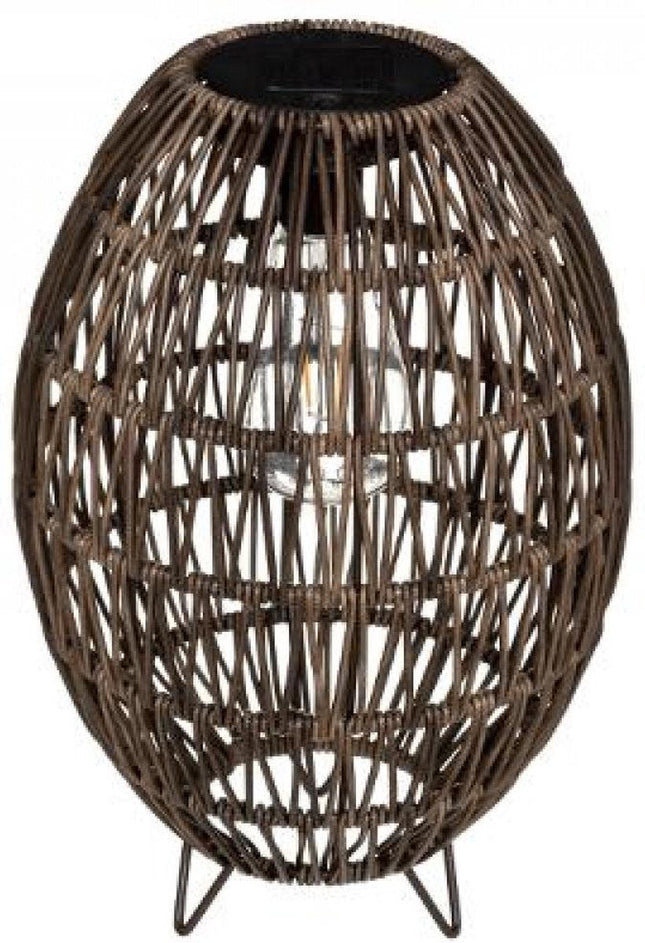 Atmosphera solar tafellamp voor buiten – uitgesneden patroon, beige/bruin, 32 cm