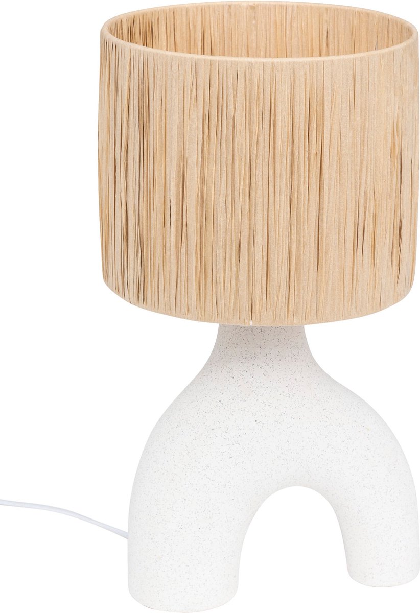 Atmosphera Keramieken Tafellamp - Ø25xH47cm - Wit
