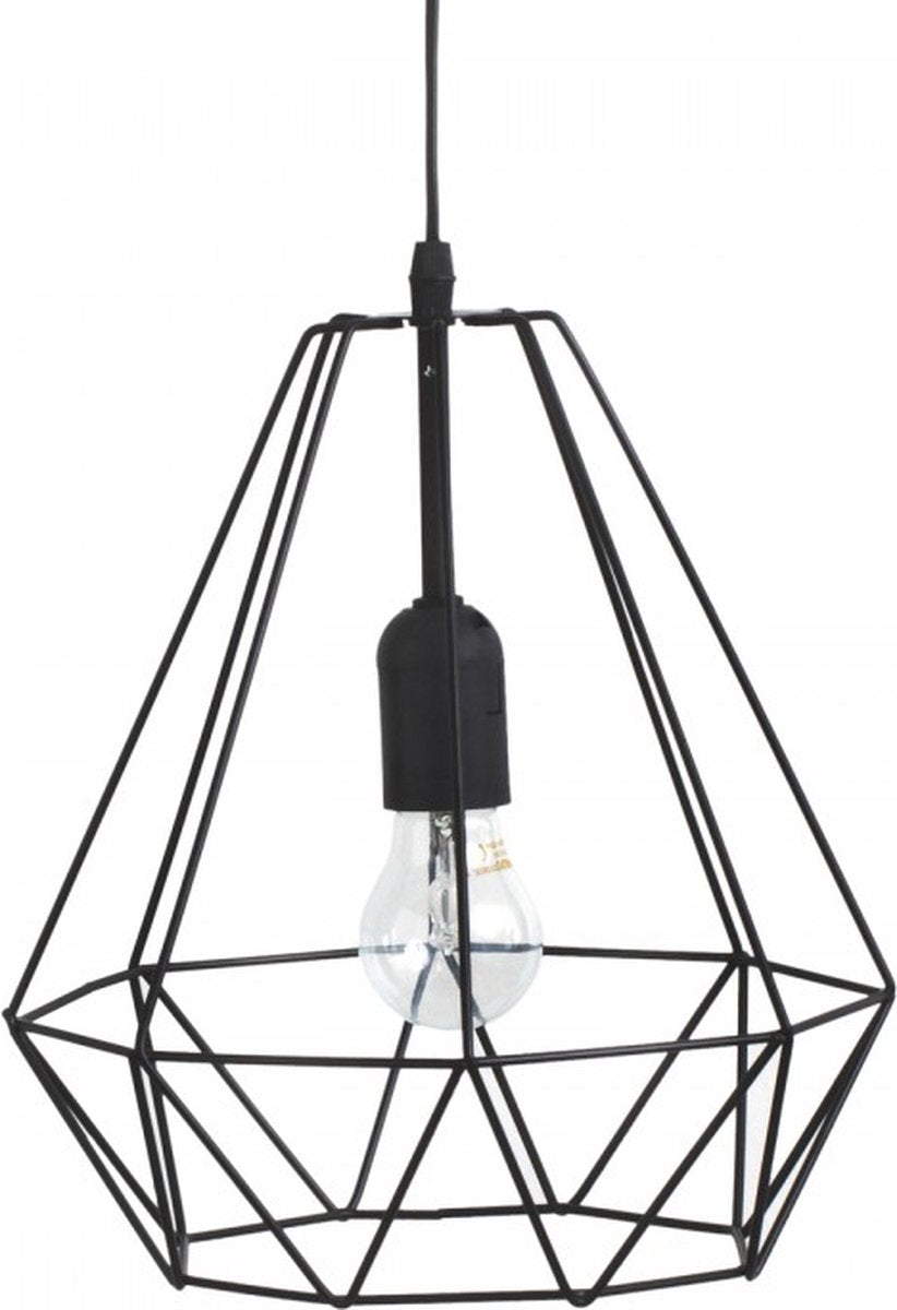 Atmosphera hanglamp Drim – zwarte metalen draadlamp, Ø 25 cm, E27