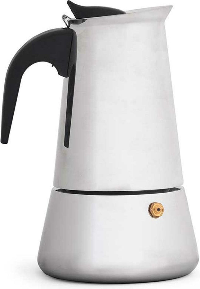 Kinvara percolator zilver – Italiaans koffiezetapparaat voor 4 kopjes