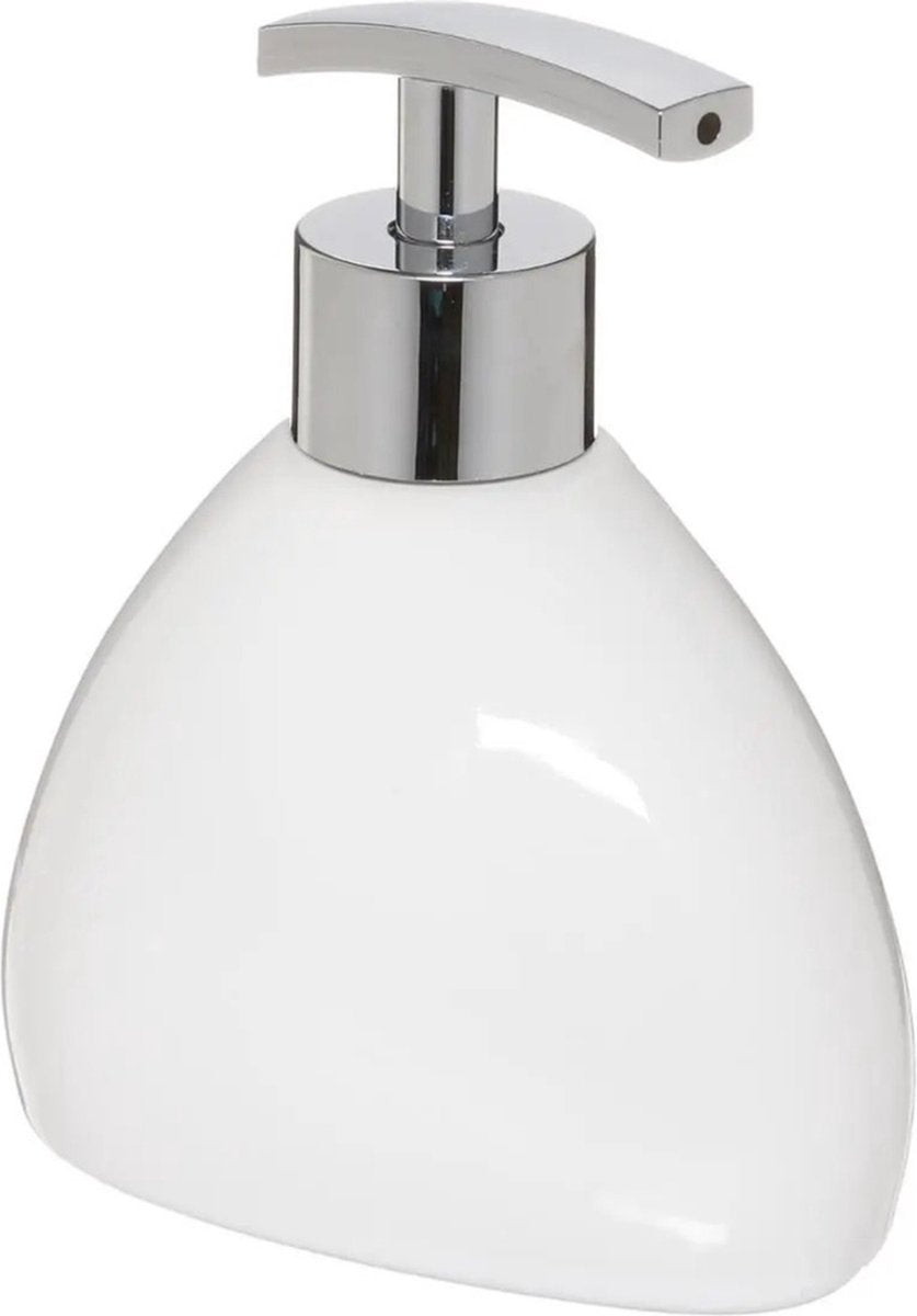 5Five toiletborstel met houder en zeeppompje 300 ml – wit keramiek – foto 2
