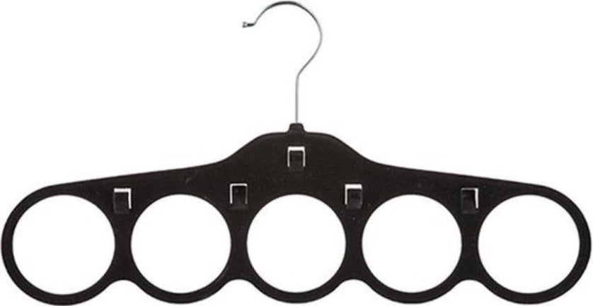 Multihanger voor sjaals en riemen – sjaalhanger met velours, zwart