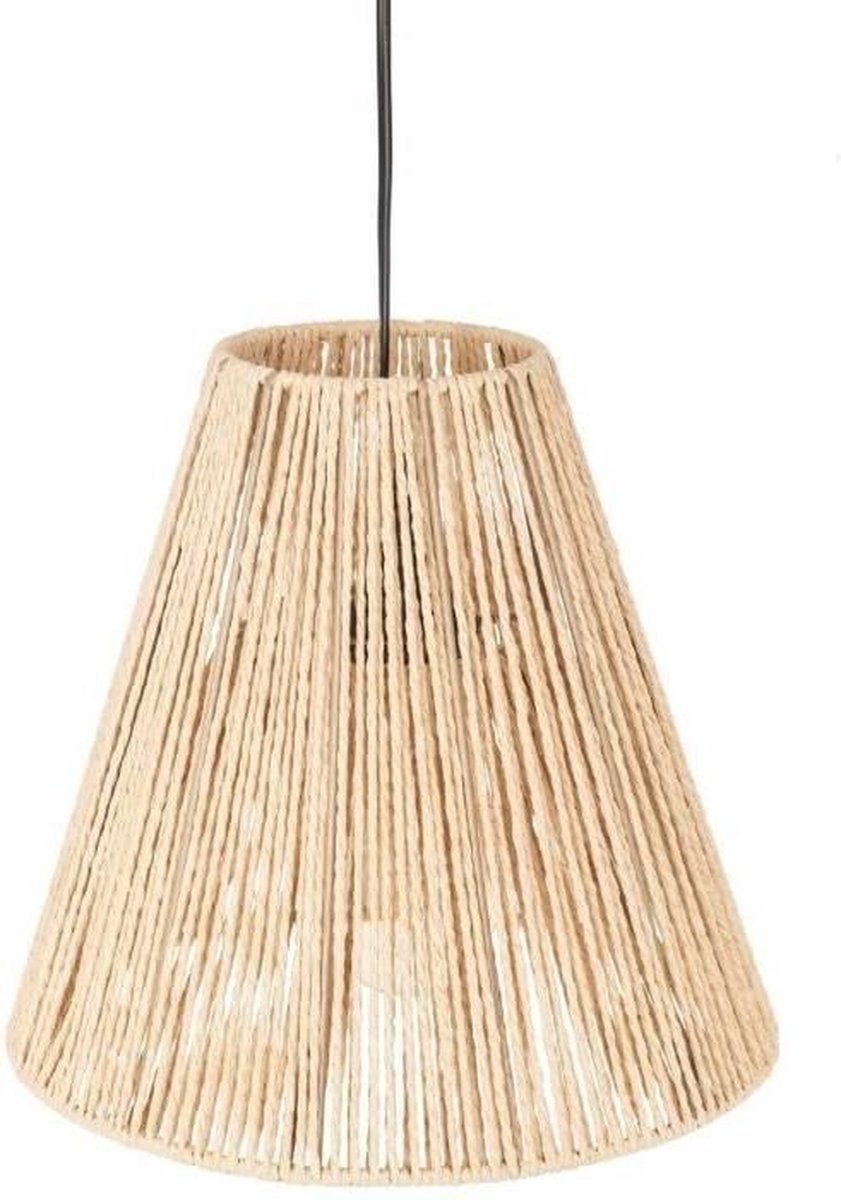 Atmosphera hanglamp van touw en ijzer – beige, Ø 30 cm, E27