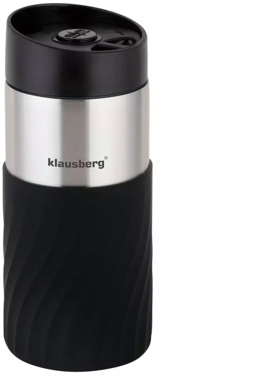 Klausberg thermosbeker 300 ml KB-7629 – rvs met klikdeksel, zwart
