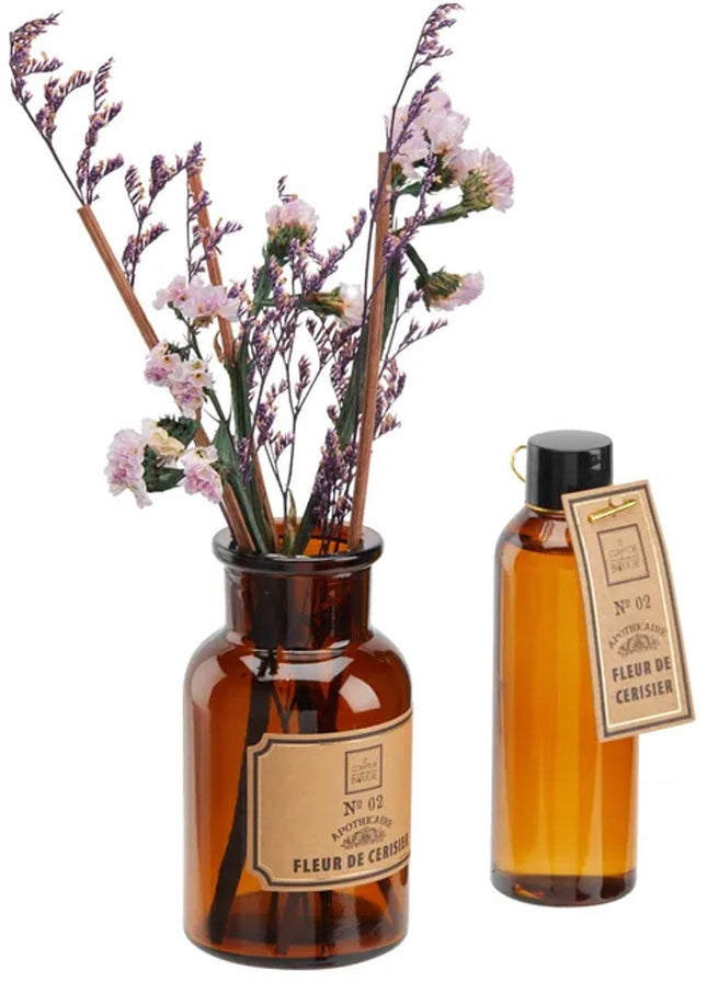 Geurdiffuser Bois Ambré met gedroogde bloemen – geurstokjes, 100 ml