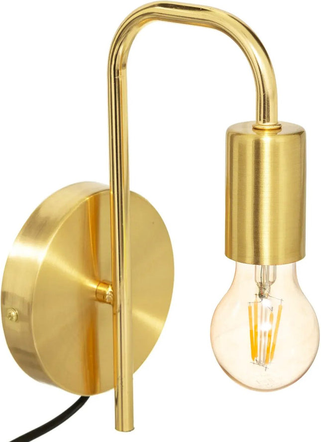 Atmosphera wandlamp goud – E27 fitting, metaal, 12 x 25 cm