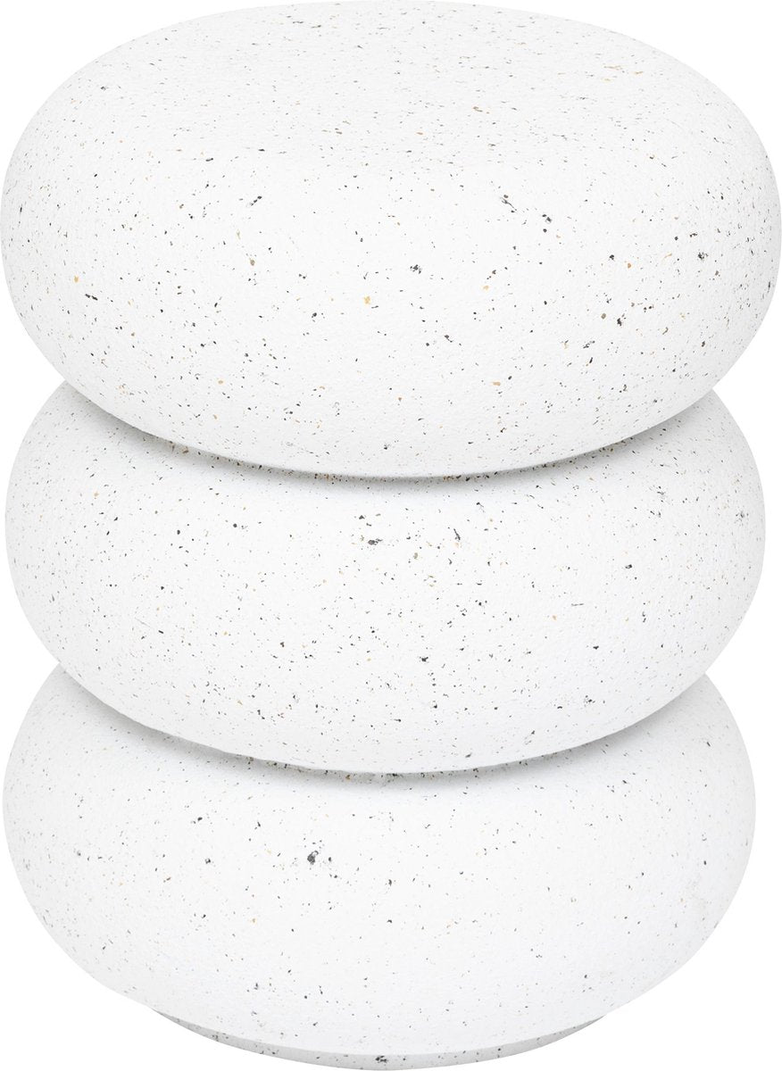 Atmosphera Stoneto bijzettafel totem – wit, terrazzo-look, Ø 35 x 43 cm