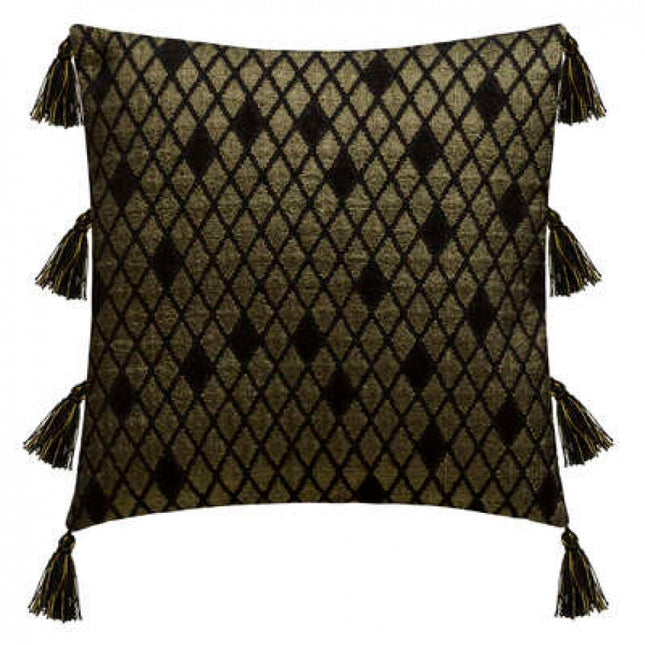 Kussenhoes zwart en shiny goud – katoen, 40 x 40 cm