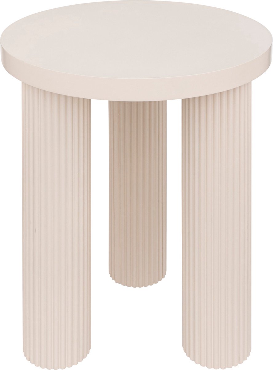 Atmosphera bijzettafel met ribbelmotief – beige, Ø 40 x 45 cm