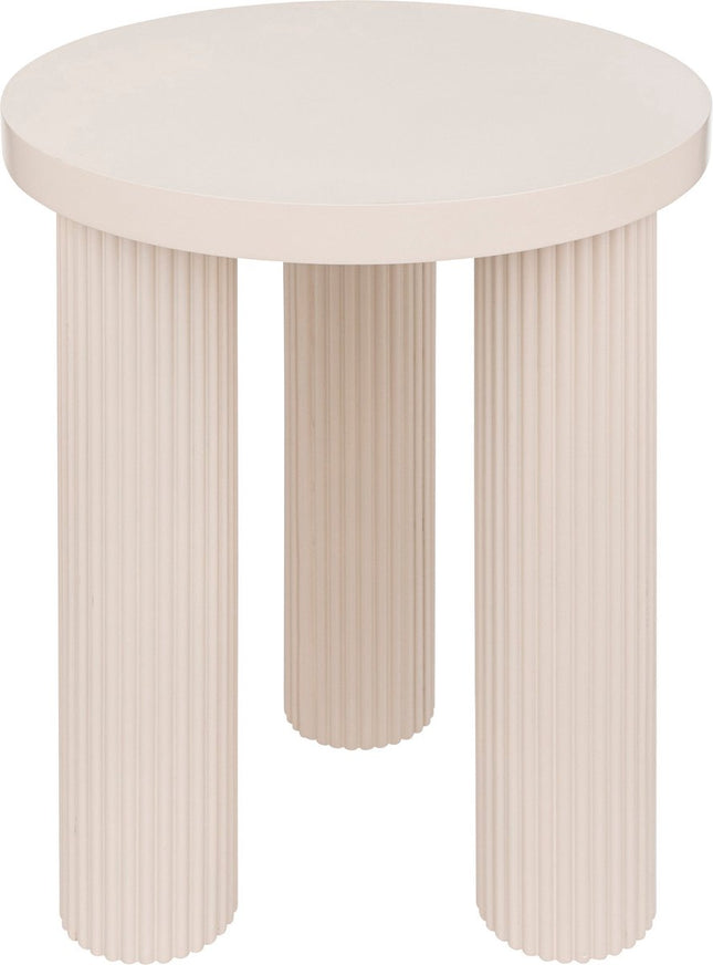Atmosphera bijzettafel met ribbelmotief – beige, Ø 40 x 45 cm