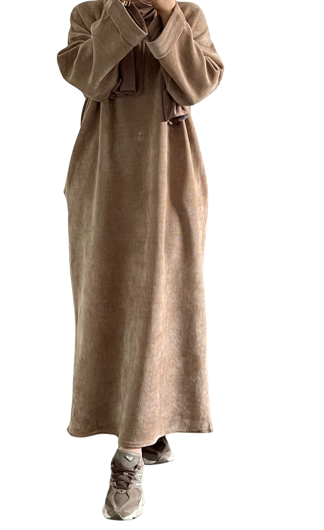 Maya Dress – oversized geribbelde jurk met zakken, tot maat XL – foto 14