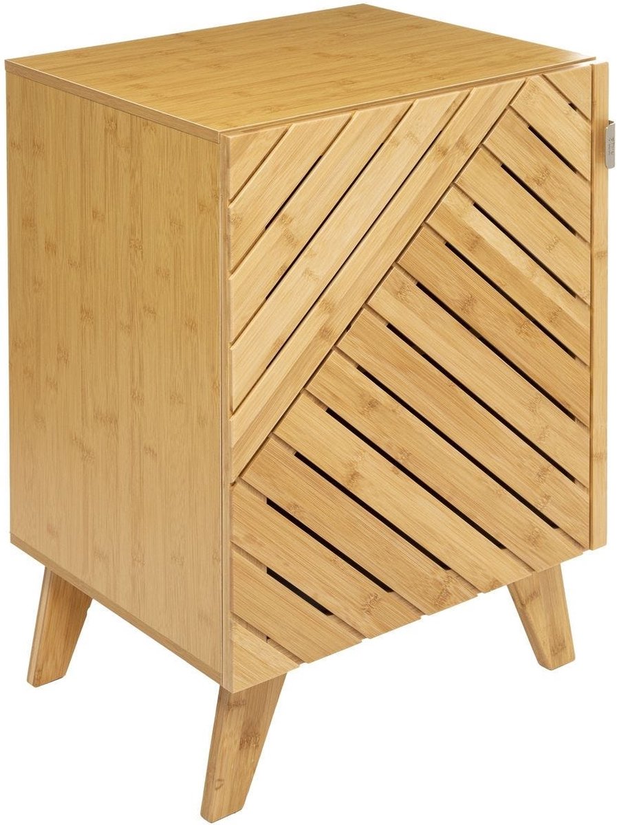 5Five bamboe badkamerkast met deur – modulair kastje op poten, 70 cm hoog
