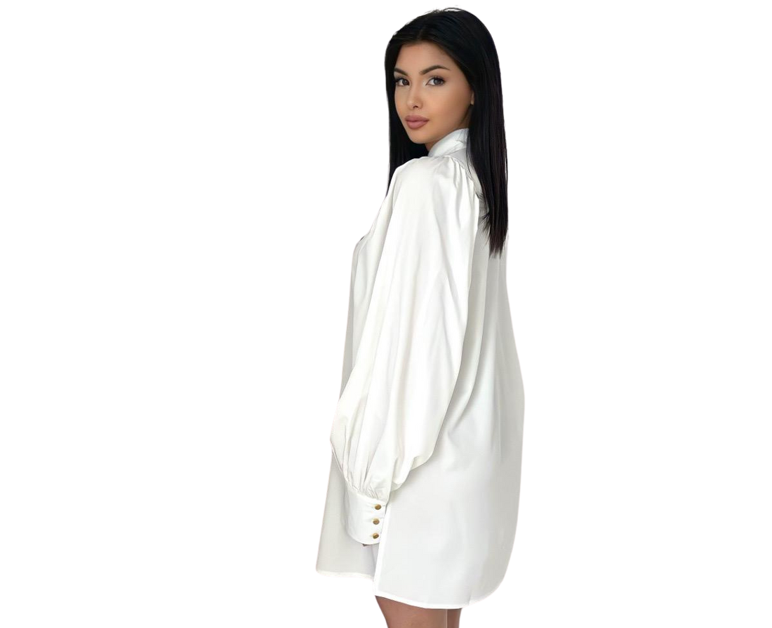 Luna blouse dames – in zwart, wit, beige en olijfgroen, maat S, M en L – foto 12