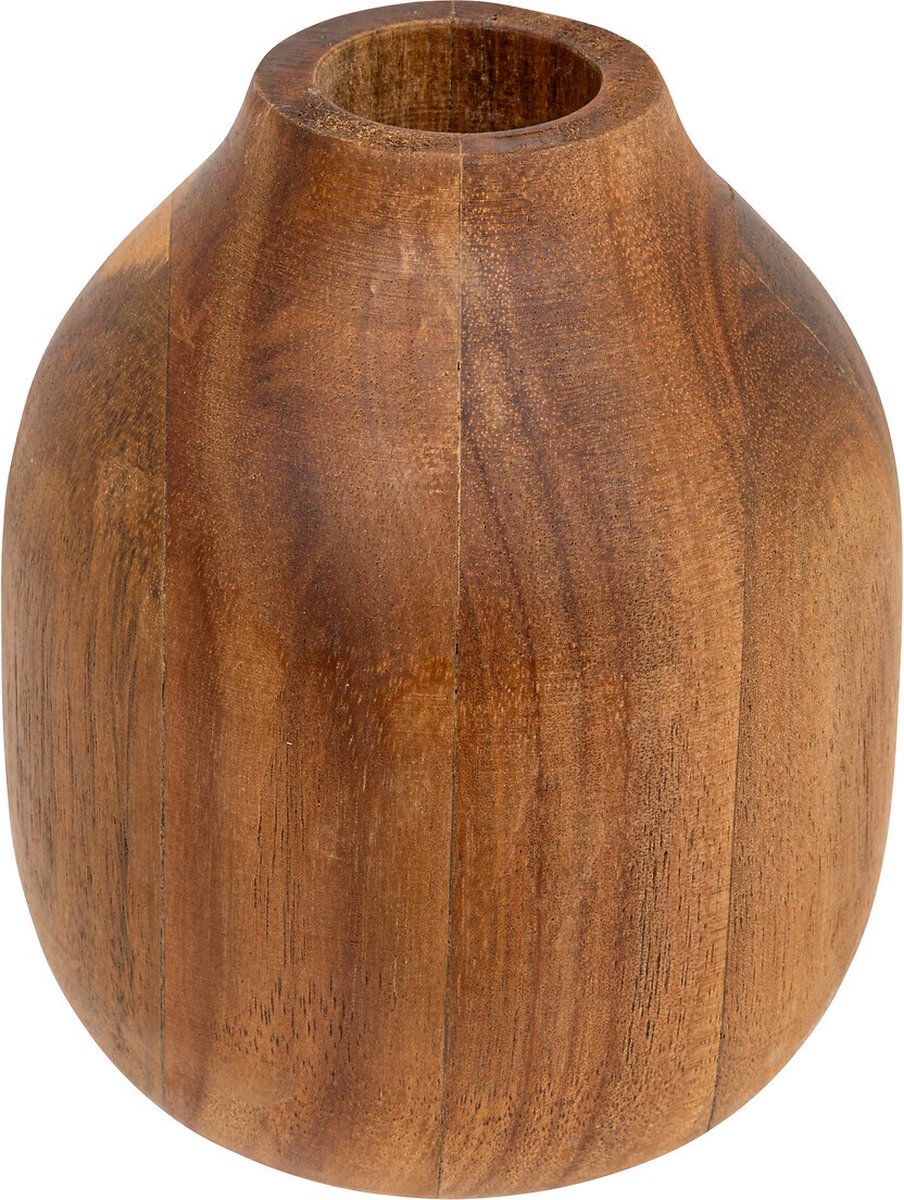 Atmosphera Siera houten vaasje – acaciahout, 10 x 10 x 12 cm, bruin