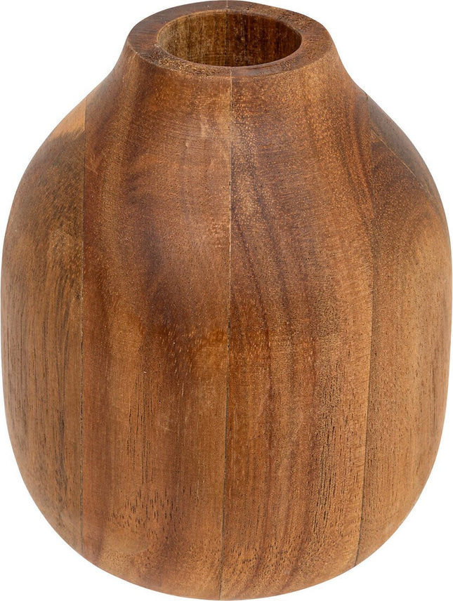 Atmosphera Siera houten vaasje – acaciahout, 10 x 10 x 12 cm, bruin