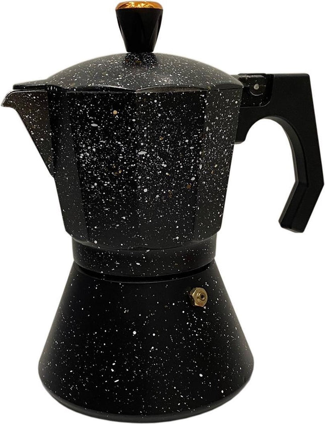 Rosenberg espresso maker aluminium – percolator 12 kops, zwart