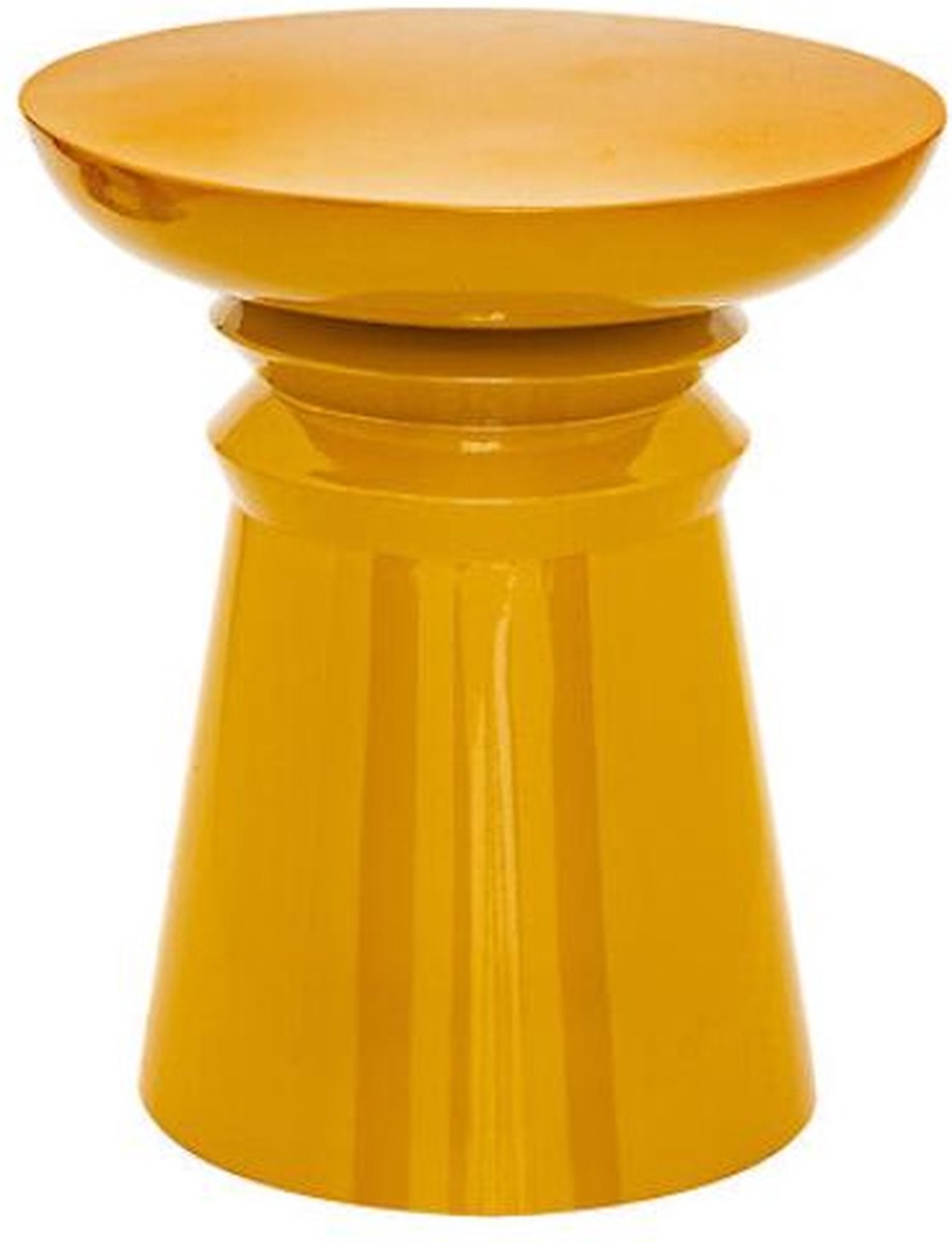 Atmosphera Jaya IJzeren bijzettafel Ø38xH43 cm - Mosterdgeel