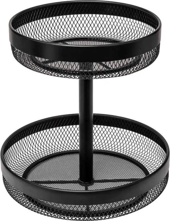 5Five fruitschaal 2-laags Double Fruit – zwart metaal, Ø 30 cm, 31 cm hoog