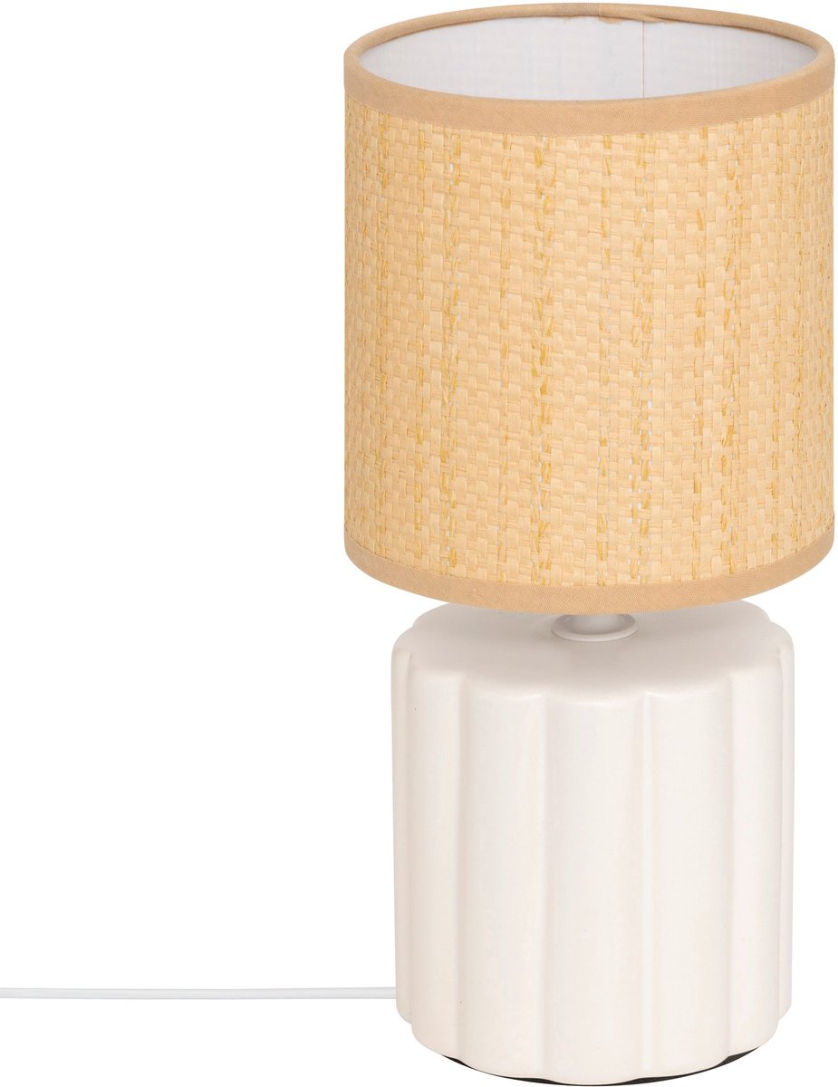 Lampe à poser Atmosphera Tylia - Ø13xH26 cm - Beige / Blanc