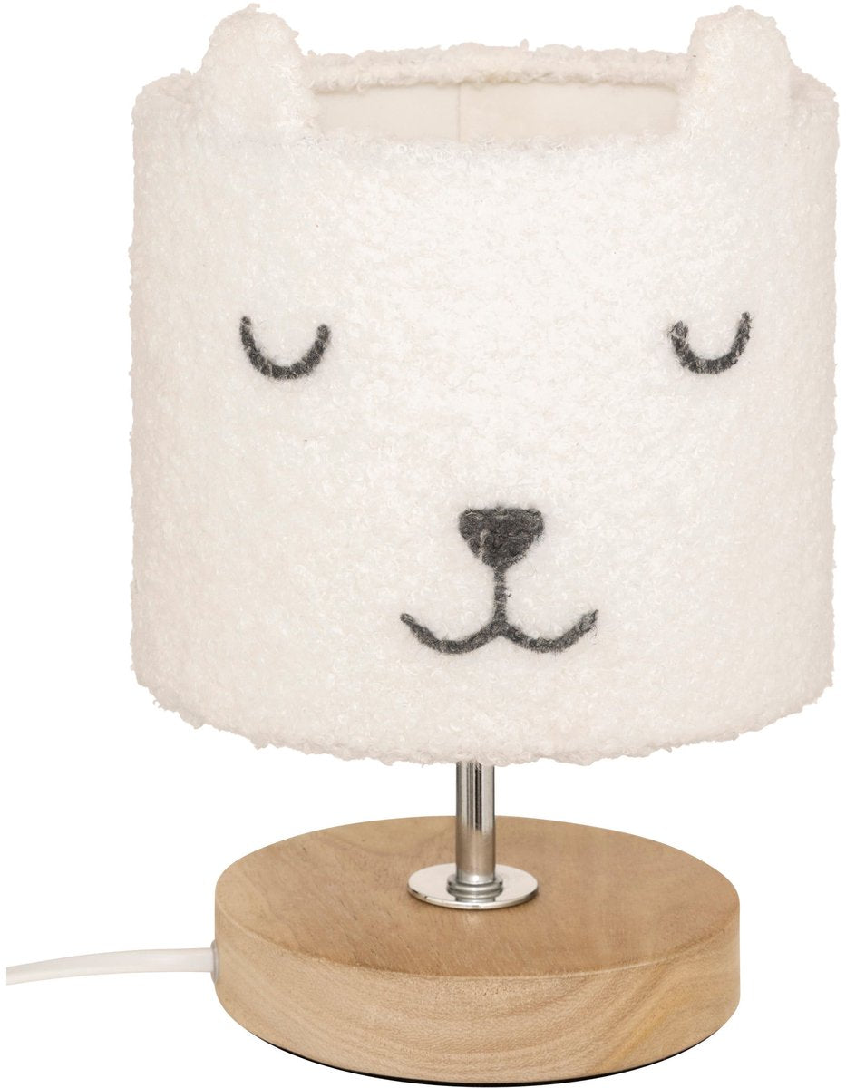 Atmosphera Kids nachtlampje beer in wit bouclé – kinderkamerlamp, E14