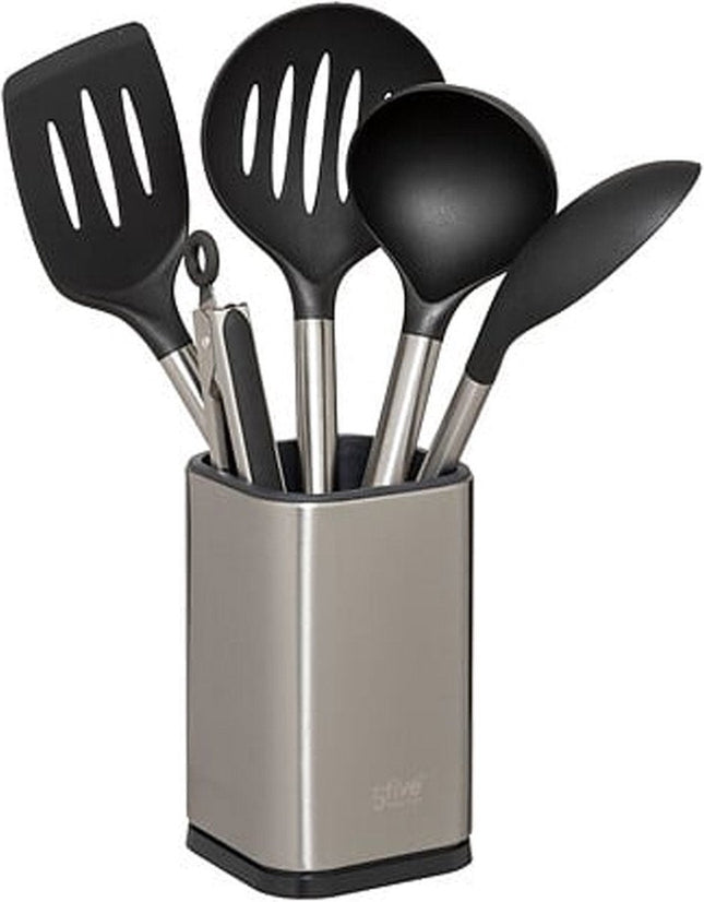 5Five Ustensiles de cuisine - 5 pièces - spatule de cuisson - argent - acier inoxydable - 36 cm